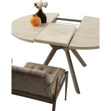 Hilton Beyaz Renk Açılır Metal Ayak 100X100 Masa (Açılımış Ölçüsü 135X100)