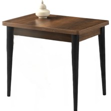 Arda Barok Ceviz Desen Yanlardan Açılır 90X60 Masa (Açılımış Ölçüsü 150X60)