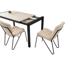 Tuğra Irony Desen Highgloss Ayaktan Açılır 120X75 Masa (Açılımış Ölçüsü 180X75)