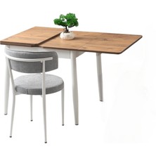 Kıvılcım Beyaz Renk Açılır 80X75 Masa (Açılımış Ölçüsü 160X75)