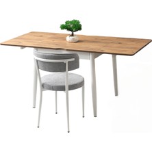 Kıvılcım Beyaz Renk Açılır 80X75 Masa (Açılımış Ölçüsü 160X75)