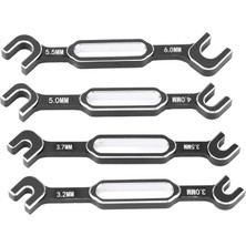 4 Adet Rc Araba Anahtarları Gerdirme Somun Küresel Mafsal Sökücü Alüminyum Alaşım Rc Bakım Anahtarı 3.0-6.0 mm Siyah (Yurt Dışından)