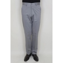 Toricelli Fistan Store Erkek Gri Klasik Rahat Kalıp Boru Paça Yandan Cep Yazlık Büyük Beden Keten Pantolon