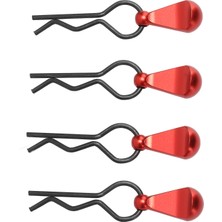 Adet Rc Gövde Klipsi Pimi Paslanmaz Çelik R Şeklinde Rc Araba Gövde Klipsi Alüminyum Alaşımlı Saplı 1/8 1/10 Rc Arabalar Için Kırmızı (Yurt Dışından)