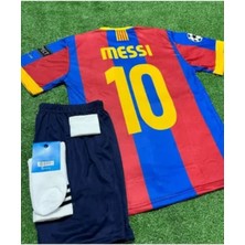 Lionel Messi Barcelona.1 Çocukalt-Üst Takım T-Shrt +Şort+Çorap+Bileklik