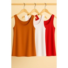 3 Adet A Kesim Pamuklu Kalın Askılı Atlet Tişört