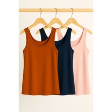 3 Adet A Kesim Pamuklu Kalın Askılı Atlet Tişört