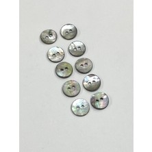 Karan Tuhafiye Sedef Düğme/ Gerçek Sedef Düğme / Füme Renk 1.2 mm / 10 Lu Set