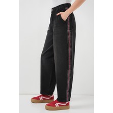 Kadın Baggy Kot Pantolon - Siyah
