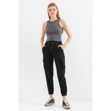 Kargo Cepli Jogger Pantolon - Siyah