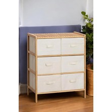 Bambu 6 Çekmeceli Dolap Çok Amaçlı Düzenleyici Organizer Şifonyer - B9196