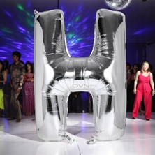 Yüksek Kalite 1 Metre Gümüş H Harf Balon Gümüş H Harfi Folyo Balon Helyum Gazına Uçan Balona Uygun