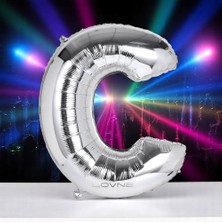 Yüksek Kalite 1 Metre Gümüş C Harf Balon Gümüş C Harfi Folyo Balon Helyum Gazına Uçan Balona Uygun