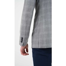 Slimfit Erkek Kruvaze Ceket Sivri Yaka Drop 6 Dokuma Kumaş