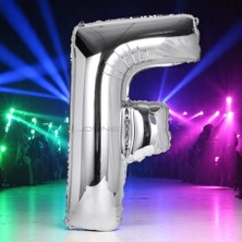Yüksek Kalite 1 Metre Gümüş F Harf Balon Gümüş F Harfi Folyo Balon Helyum Gazına Uçan Balona Uygun