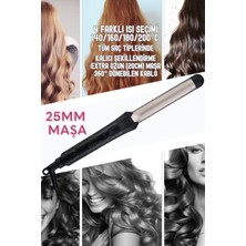 25MM Seramik Kaplama Saç Maşası (Ayarlanabilir Isı , 1 Adet Hediye Eldiven , 20 cm Ekstra Uzun Başlık)