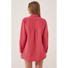 Kadın Oversize Uzun Basic Gömlek