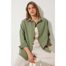 Kadın Oversize Uzun Basic Gömlek