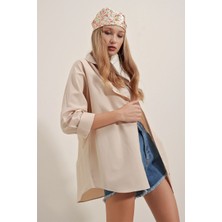 Kadın Oversize Uzun Basic Gömlek