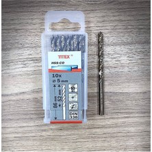 Titex Hss-Co Kobaltlı Metal-Paslanmaz Matkap Ucu 5 mm Yüksek Kalite Yüksek Performans ( 1 Adet)