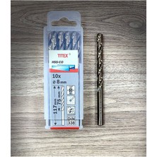 Titex Hss-Co Kobaltlı Metal-Paslanmaz Matkap Ucu 8 mm Yüksek Kalite Yüksek Performans ( 1 Adet)