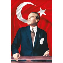 Türk Bayrağı ve Atatürk Posteri 150X225