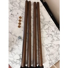 Hamadex 70 CM Koyu Meşe Konik Masa Ayağı 4'lü  Üst Çap 5.5cm Boyalı Ahşap Mobilya Ayagi
