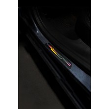 Peugeout Uyumlu Aynalı Kapı Eşiği Koruma Sticker Seti 4'lü