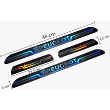 Peugeout Uyumlu Aynalı Kapı Eşiği Koruma Sticker Seti 4'lü