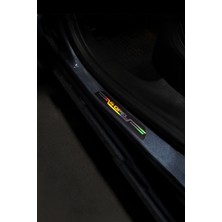 Opel Uyumlu Aynalı Kapı Eşiği Koruma Sticker Seti 4'lü Gümüş