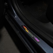 Mercedes Benz Uyumlu Aynalı Kapı Eşiği Koruma Sticker Seti 4'lü Gümüş