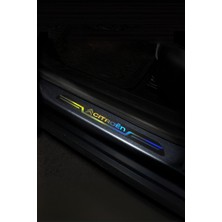 Citroen Uyumlu Aynalı Kapı Eşiği Koruma Sticker Seti 4'lü Gümüş