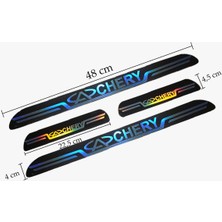 Chery Uyumlu Aynalı Kapı Eşiği Koruma Sticker Seti 4'lü