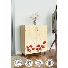 Red Anemone 4 Raflı Ayakkabılık Antre Hol Çok Amaçlı Ayakkabı Dolabı