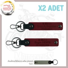Hız Aşıkları Için Isim Plaka ve B Rh (-) Kan Grubu, Kişisel, Acil Durum Deri X2 Anahtarlık, Bordo-Gr