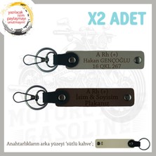 Yol Tutkunlarına, Isim Plaka ve A Rh (+) Kan Grubu, Kişiselleşmiş X2 Anahtarlık, Kül Gri-K Kahve-Sk