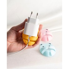 Çok Amaçlı Ayıcık Desenli Fiş, Kablo Tutucu Organizer (4'lü Set)