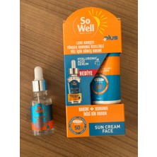 So Well Plus Leke Karşıtı Yüksek Koruma Özellikli Yüz Için Güneş Kremi SPF50+ & Hyaluronik Acid Serum Hediye Seti (75 ml Krem + Serum)