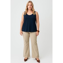 A Kesim Büyük Beden Pamuklu Kalın Askılı Atlet Tişört