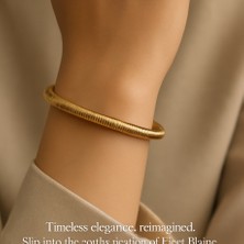 Milena Blake – Gold Tonlu Spiral Formlu Zarif Bilezik