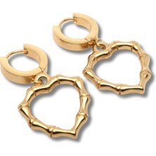 Waves And Pebbles Köşeli Kalp Küpe