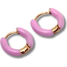 Waves And Pebbles Pembe Halka Küpe