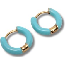 Waves And Pebbles Turkuaz Halka Küpe