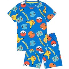 Pokemon Erkek Çocuk Alt Üst Şortlu Takım