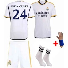 Real Madirid Arda Güler Beyaz 24 Numara Çocuk Alt Üst Takımı T-Shrt  4 Parça