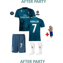 Real Madrid Cristiona Ronaldo Turkuaz 2018 Şampiyonlar Ligi  Çocuk Alt Üst Takımı T-Shrt  4 Parça