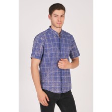 Kısa Kol Slim Fit Ekoseli Gömlek