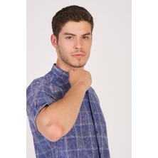 Kısa Kol Slim Fit Ekoseli Gömlek