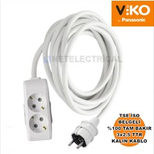 Multi-Let | Ikili 10 Metre Topraklı Çocuk Korumalı Grup Priz - 2'li, 10 M, (3x2.5 Ttr Tam Bakır Kalın Kablolu)