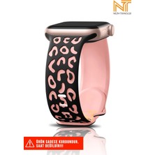 Nezih Case Watch Seri 5/6/7/8/9/se 38/40/41mm Seri 10 42 / Seri 11 42mm Uyumlu Leopar Silikon Kordon